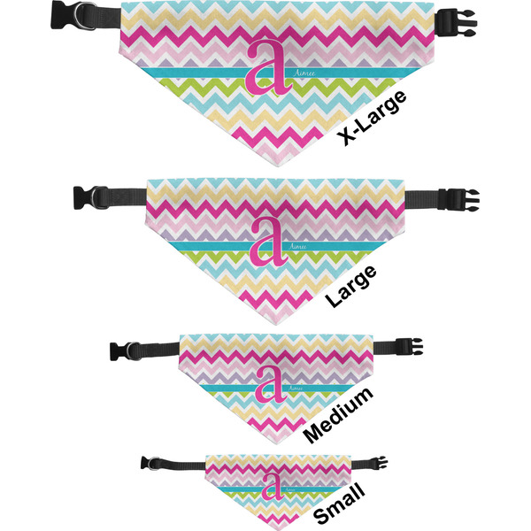Colorful Chevron Pet Bandana Sizes