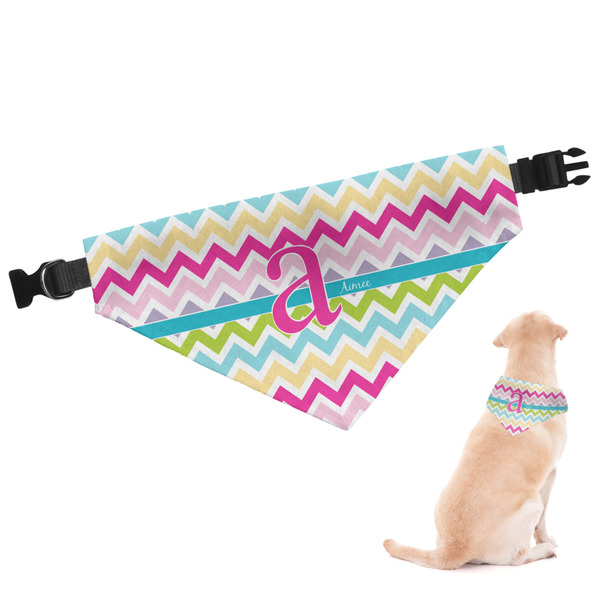 Custom Colorful Chevron Dog Bandana - Large (Personalized)