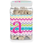 Colorful Chevron Dog Treat Jar (Personalized)