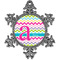 Colorful Chevron Vintage Snowflake Ornament (Personalized)