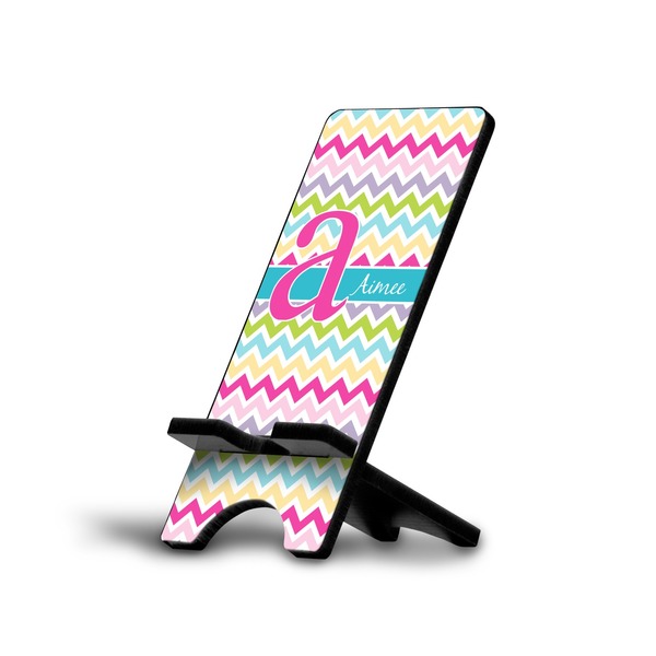 Custom Colorful Chevron Cell Phone Stand (Large) (Personalized)