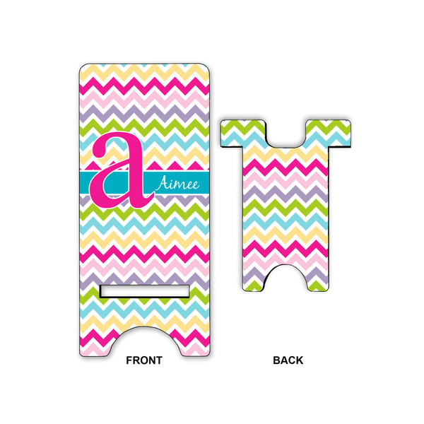 Colorful Chevron Phone Stand - Front & Back