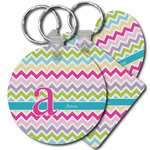 Colorful Chevron Plastic Keychain (Personalized)