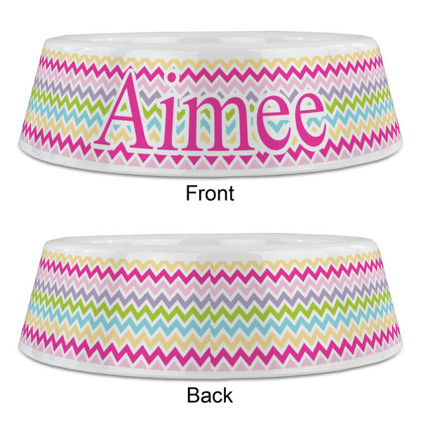 Colorful Chevron Plastic Pet Bowls - Large - APPROVAL