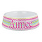 Colorful Chevron Plastic Dog Bowl - Large (Personalized)