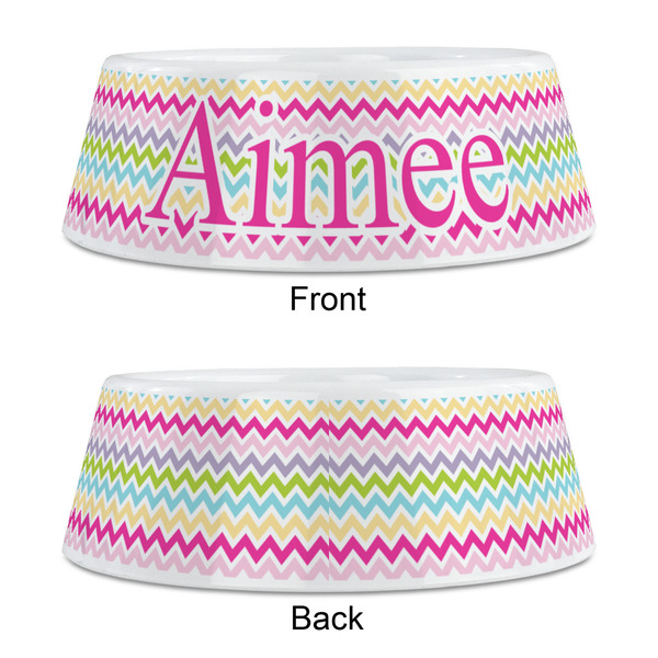 Colorful Chevron Plastic Pet Bowls - Medium - APPROVAL