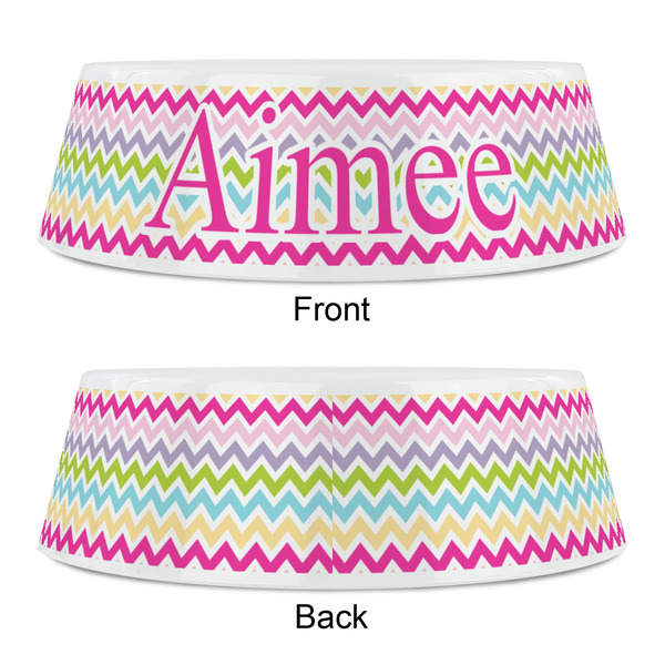 Colorful Chevron Plastic Pet Bowls - Small - APPROVAL