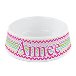 Colorful Chevron Plastic Dog Bowl - Small (Personalized)