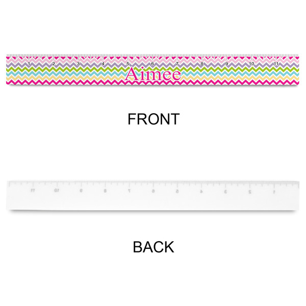 Colorful Chevron Plastic Ruler - 12" - APPROVAL