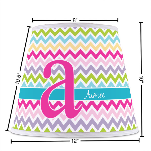 Colorful Chevron Poly Film Empire Lampshade - Dimensions