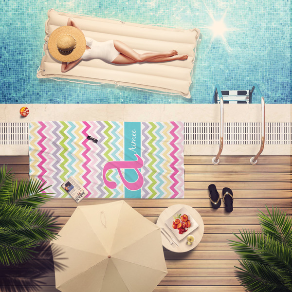 Colorful Chevron Pool Towel Lifestyle