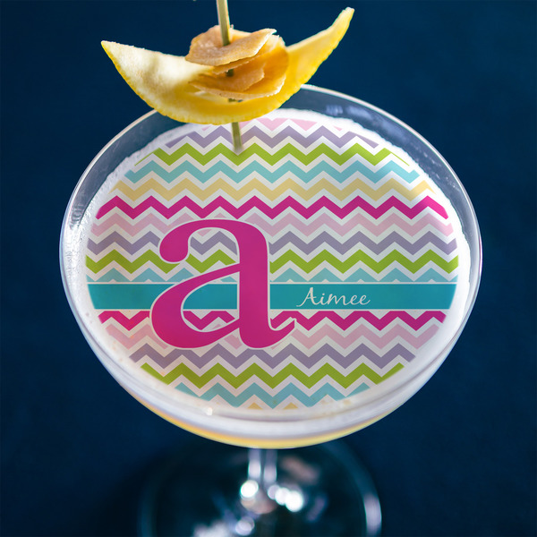 Colorful Chevron Printed Drink Topper - XLarge - In Context