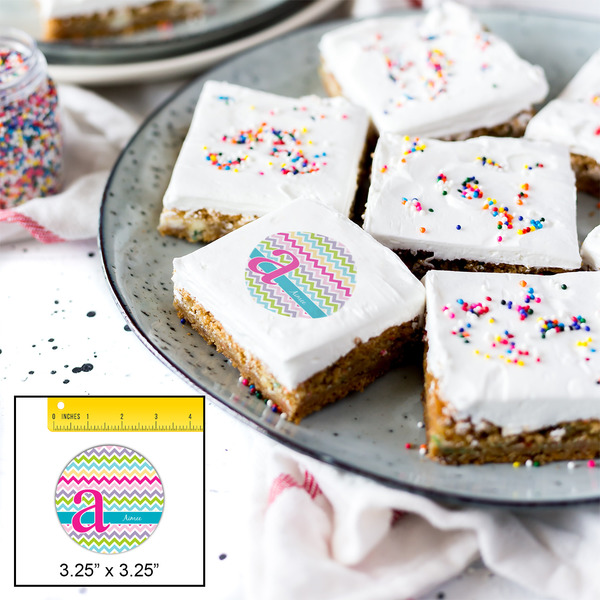 Colorful Chevron Printed Icing Circle - Large - In Context