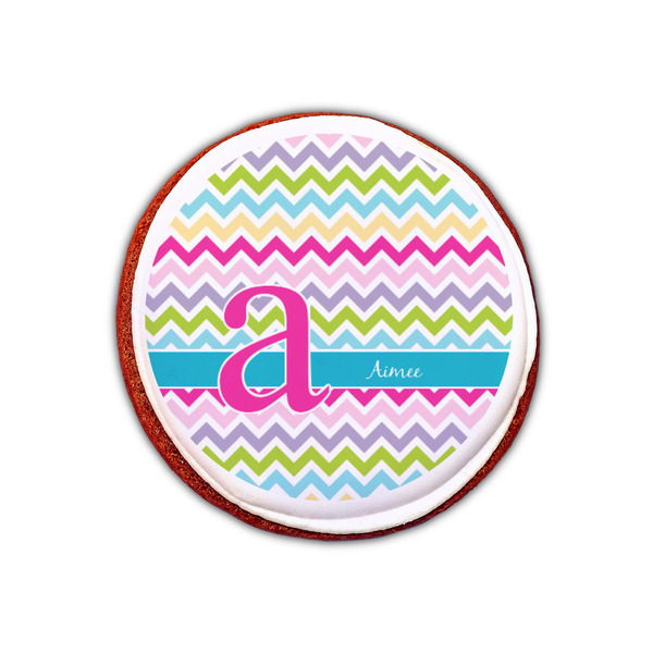 Colorful Chevron Printed Icing Circle - XSmall - On Cookie
