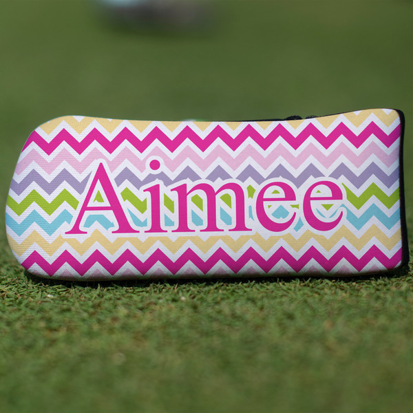 Custom Colorful Chevron Blade Putter Cover (Personalized)