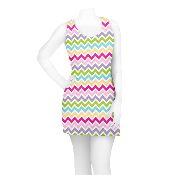 Colorful Chevron Racerback Dress - On Model - Front