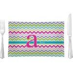Colorful Chevron Rectangular Glass Lunch / Dinner Plate - Single or Set (Personalized)