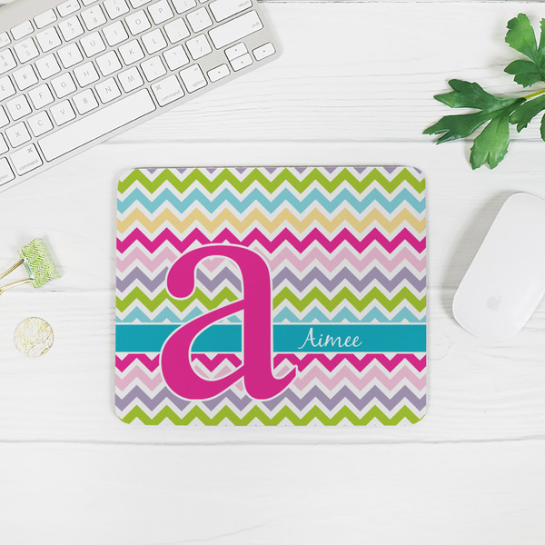 Colorful Chevron Rectangular Mouse Pad - LIFESTYLE 2