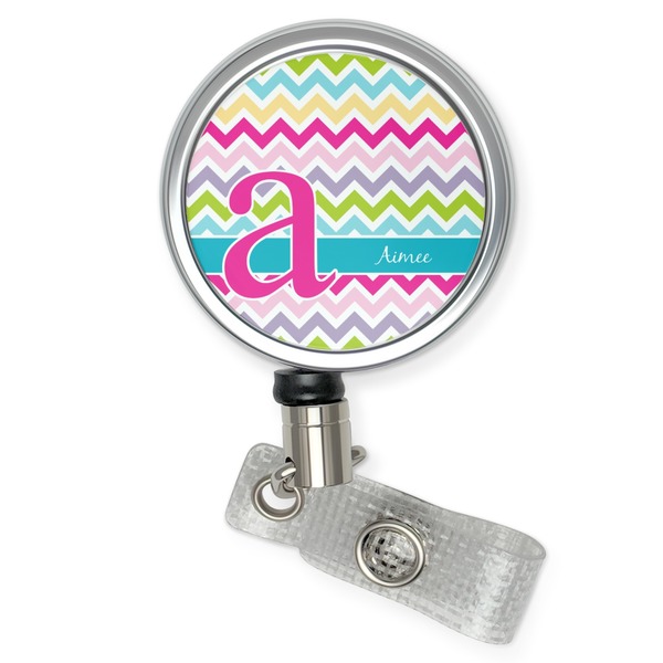 Custom Colorful Chevron Retractable Badge Reel (Personalized)