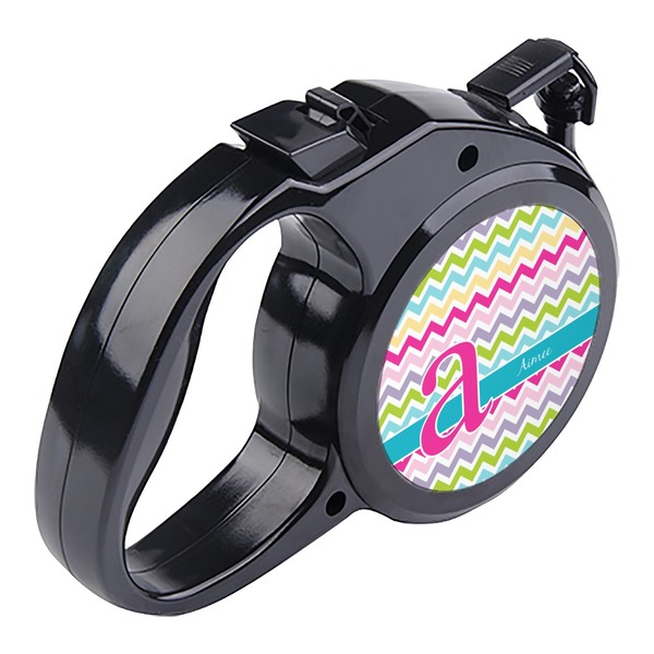 Colorful Chevron Retractable Dog Leash - Angle