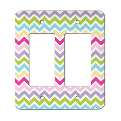 Colorful Chevron Rocker Style Light Switch Cover - Two Switch
