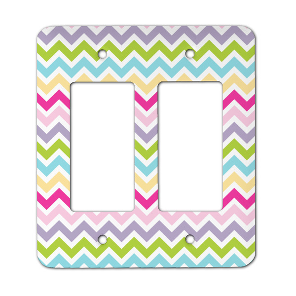 Custom Colorful Chevron Rocker Style Light Switch Cover - Two Switch