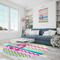 Colorful Chevron Round Area Rug - IN CONTEXT