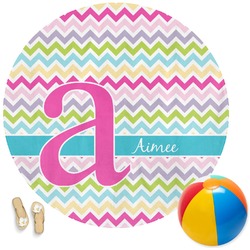 Colorful Chevron Round Beach Towel (Personalized)