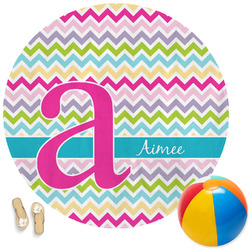 Colorful Chevron Round Beach Towel (Personalized)