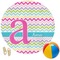 Colorful Chevron Round Beach Towel (Personalized)
