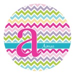 Colorful Chevron Round Decal - Small (Personalized)