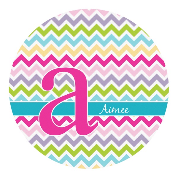Custom Colorful Chevron Round Decal - Small (Personalized)