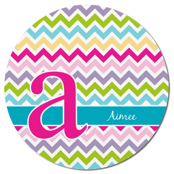 Colorful Chevron Round Fridge Magnet - FRONT