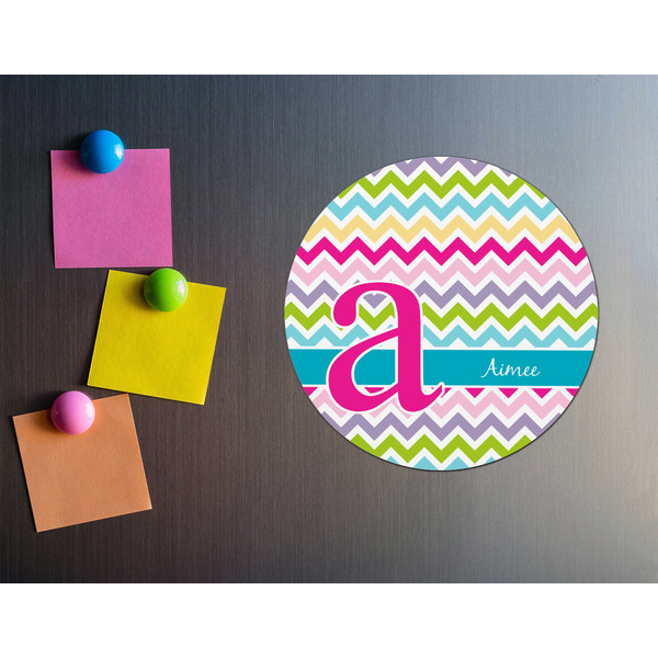 Colorful Chevron Round Fridge Magnet - LIFESTYLE