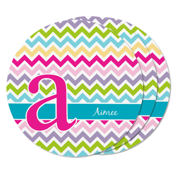 Colorful Chevron Round Fridge Magnet - THREE