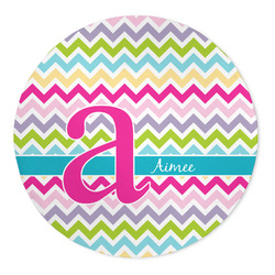 Colorful Chevron 5' Round Indoor Area Rug (Personalized)
