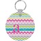 Colorful Chevron Round Keychain (Personalized)