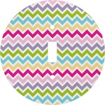 Colorful Chevron Round Light Switch Cover