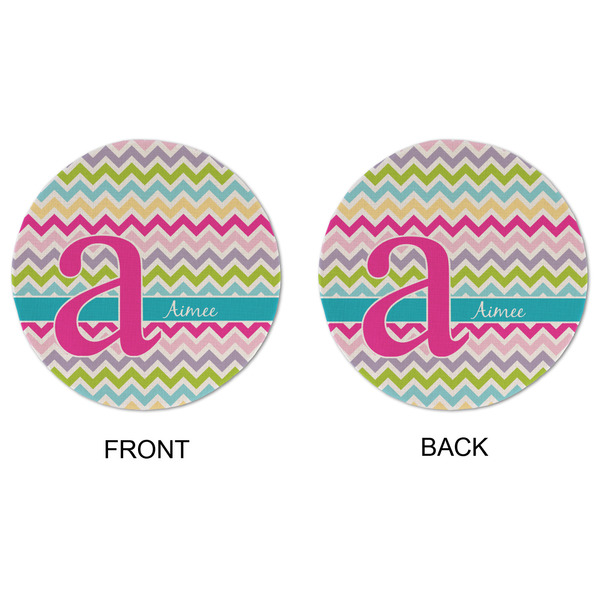 Colorful Chevron Round Linen Placemats - APPROVAL (double sided)