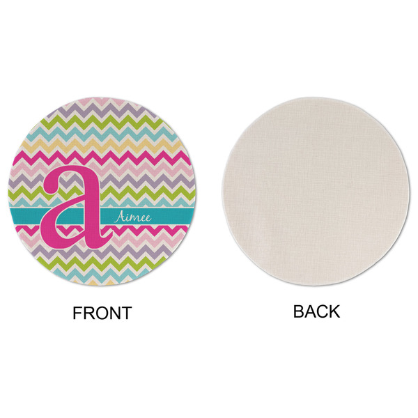 Colorful Chevron Round Linen Placemats - APPROVAL (single sided)