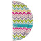 Colorful Chevron Round Linen Placemats - HALF FOLDED (double sided)