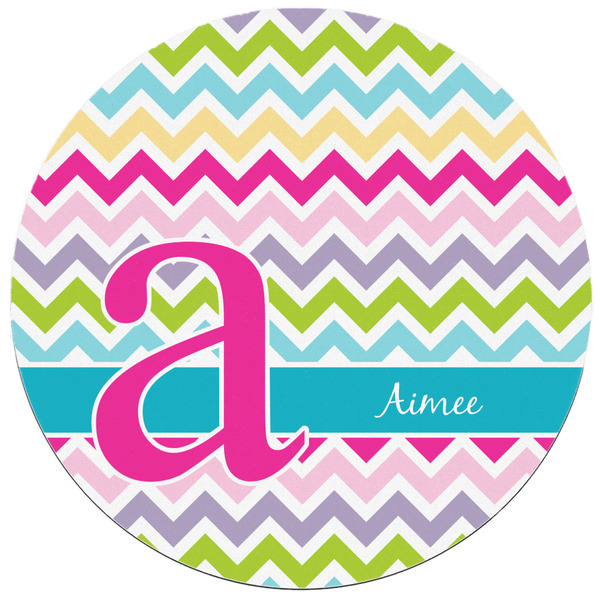 Colorful Chevron Round Mousepad - APPROVAL