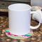 Colorful Chevron Round Paper Coaster - With Mug