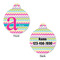 Colorful Chevron Round Pet ID Tag - Large - Approval