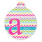 Colorful Chevron Round Pet ID Tag - Large - Front