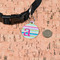 Colorful Chevron Round Pet ID Tag - Small - In Context