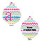 Colorful Chevron Round Pet Tag - Front & Back