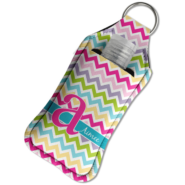 Colorful Chevron Sanitizer Holder Keychain - Large in Case