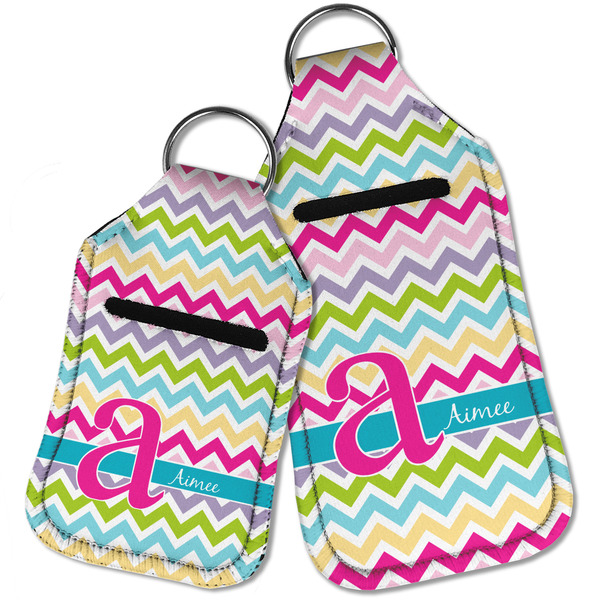 Colorful Chevron Sanitizer Holder Keychain - Parent Main