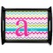 Colorful Chevron Black Wooden Tray - Large (Personalized)